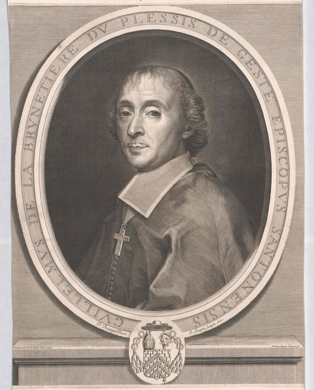 Guillaume de La Brunetiere du Plessis-Gest? (prent) door Artist Unknown
