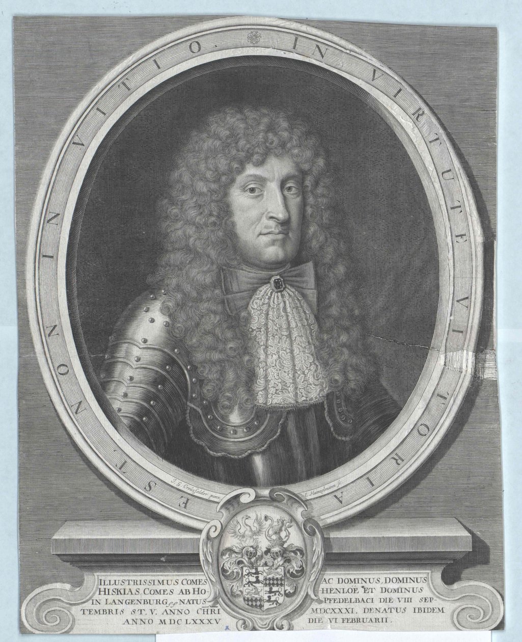 Hezekiah graaf Hohenlohe-Waldenburg-Pfedelbach door Artist Unknown