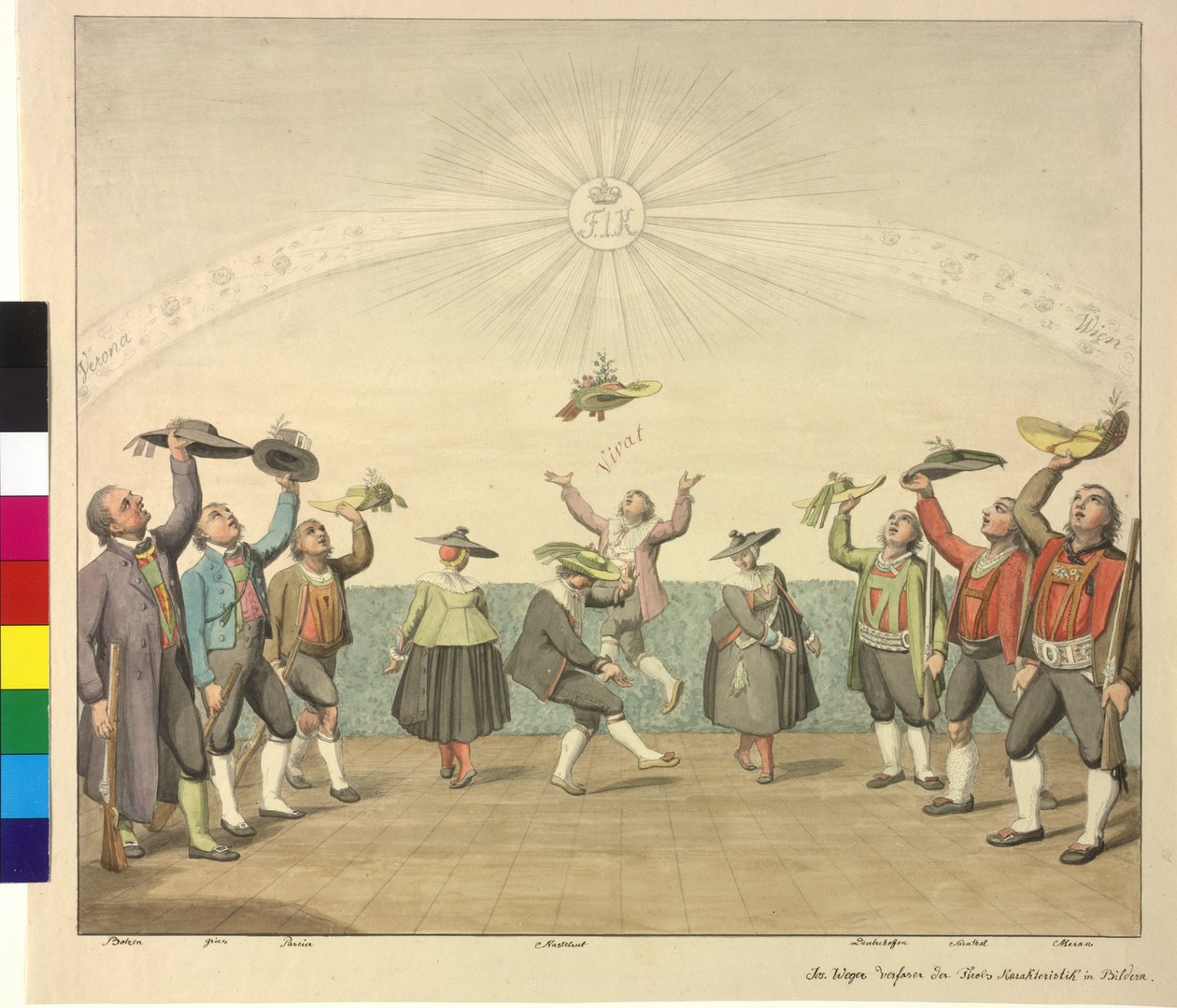 Hulde aan keizer Franz I door de Tirolers door Artist Unknown
