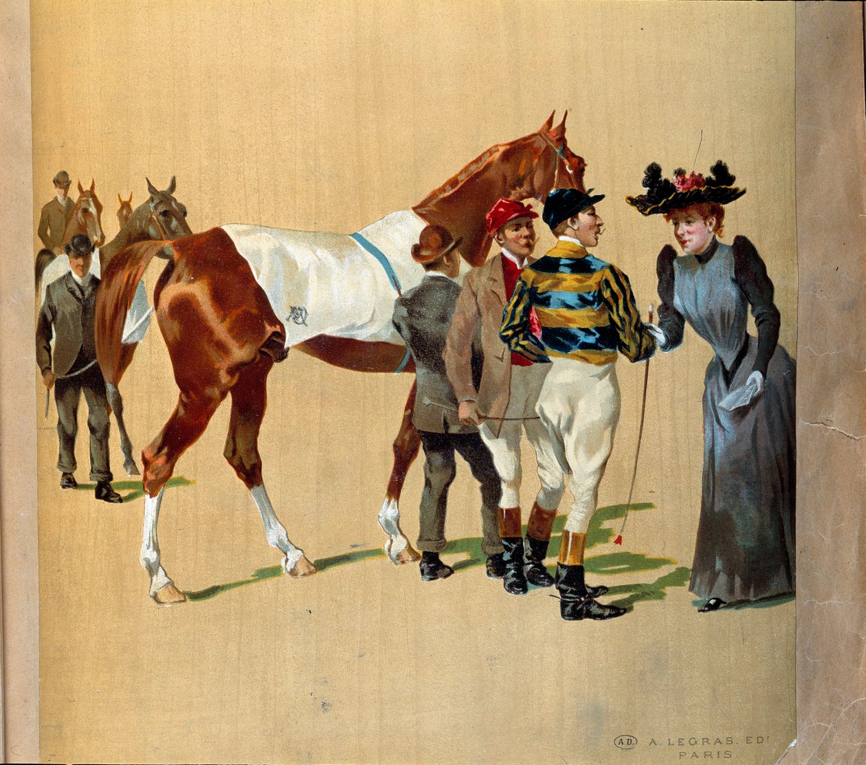 Paardenrennen: de laatste tips voor de race, begin 20e eeuw (print) door Artist Unknown
