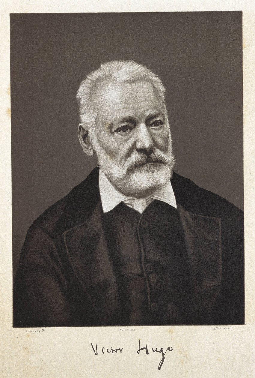 Hugo, Victor (1802-1885). Franse romantische schrijver. Lithografie door Artist Unknown
