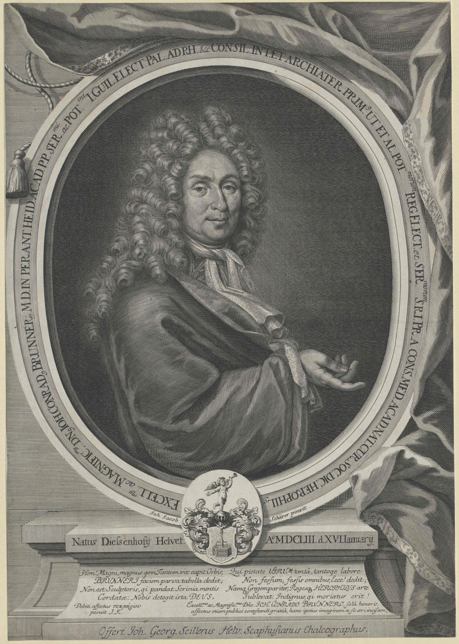 Johann Konrad Brunner (druk) door Artist Unknown