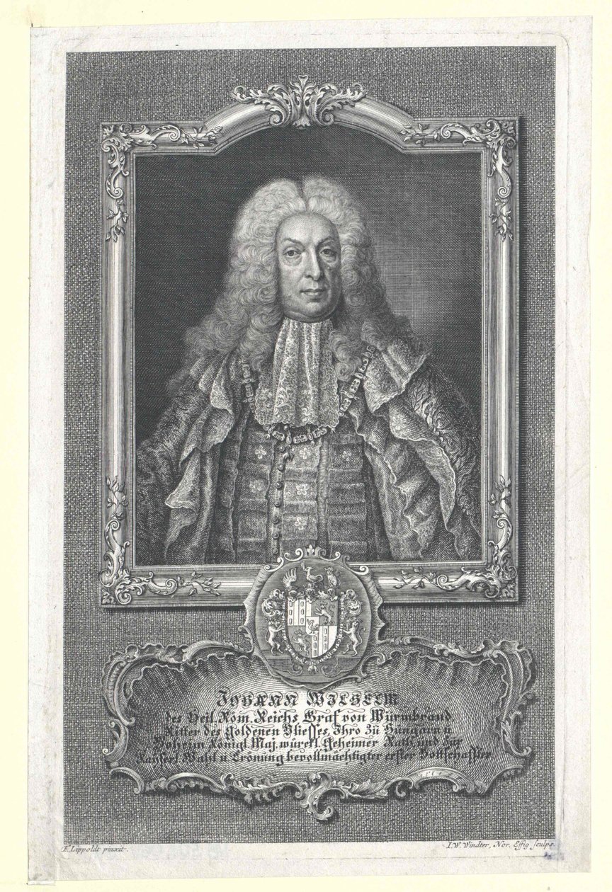 Johann Willem graaf van Wurmbrand-Stuppach (afdrukken) door Artist Unknown