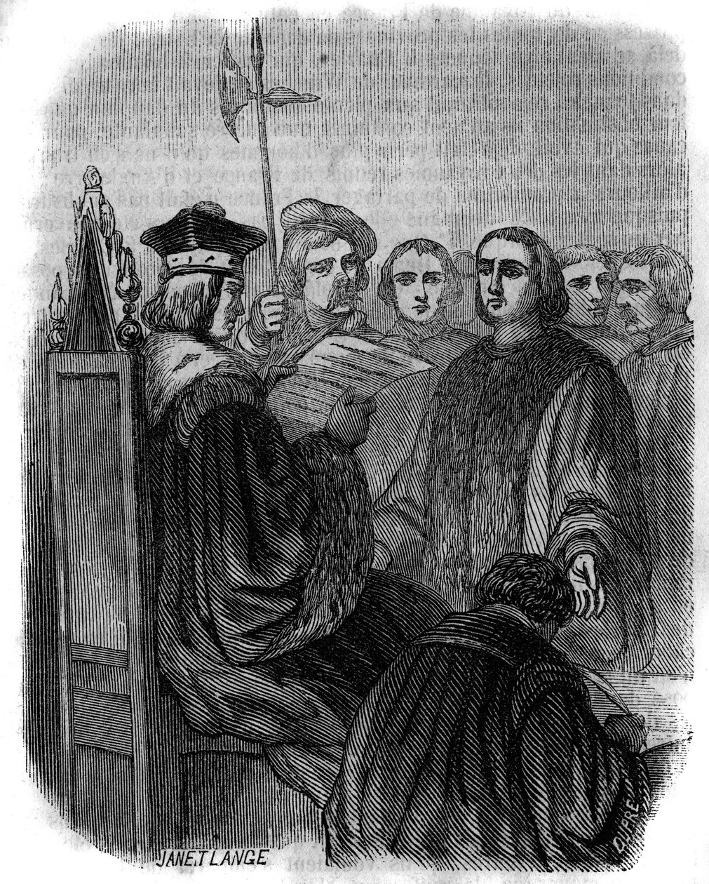 Vonnis van Jacques Coeur, een Franse zakenman die in 1451 werd gearresteerd voor ambtsmisdrijven, veroordeeld werd tot gevangenisstraf en zijn bezittingen in beslag nam. door Artist Unknown