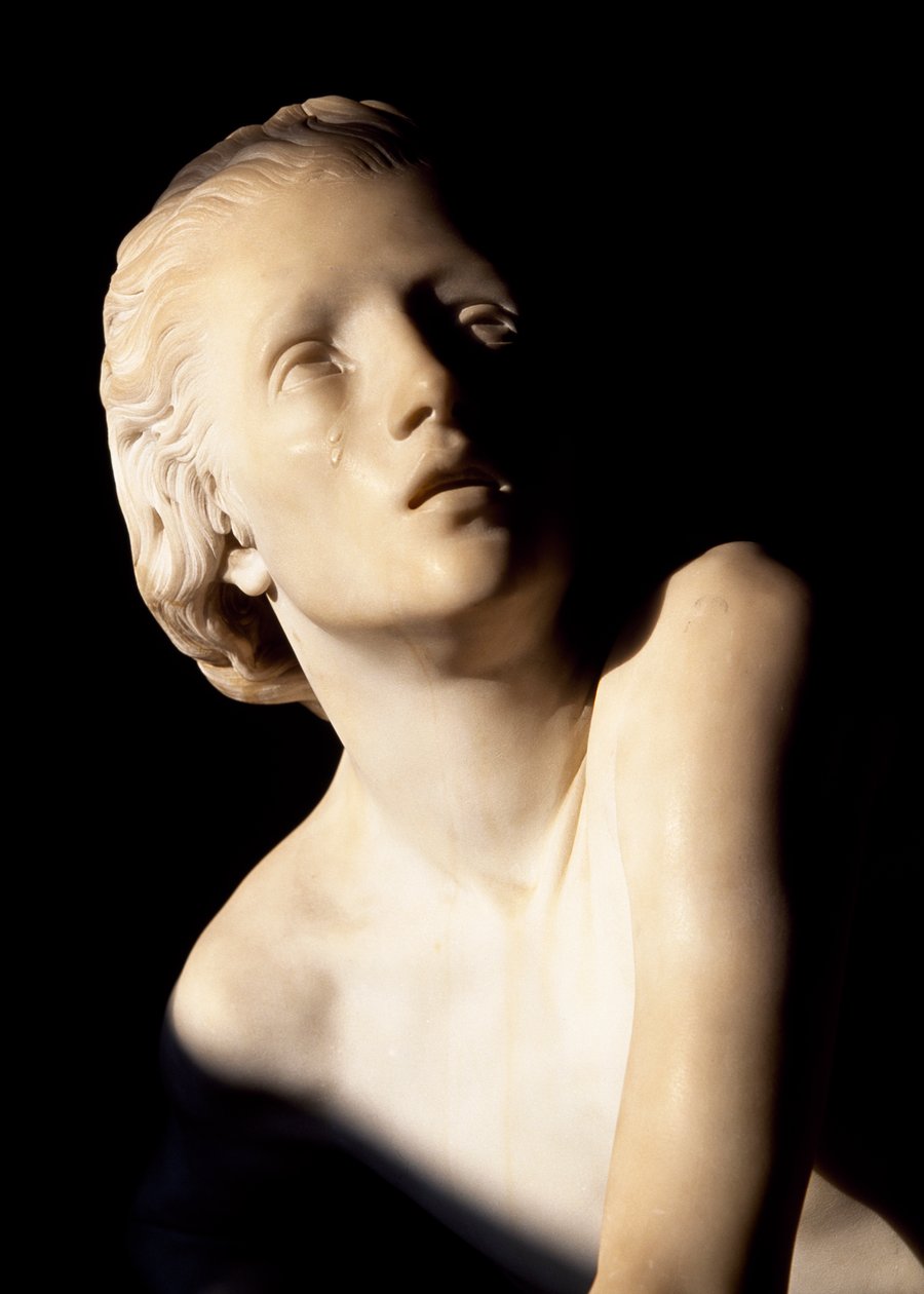 Julia Capulet, detail van standbeeld, graf van Julia, voormalig Sint Franciscusklooster, Corso, Verona (UNESCO Werelderfgoedlijst, 2000), Veneto, Italië door Artist Unknown