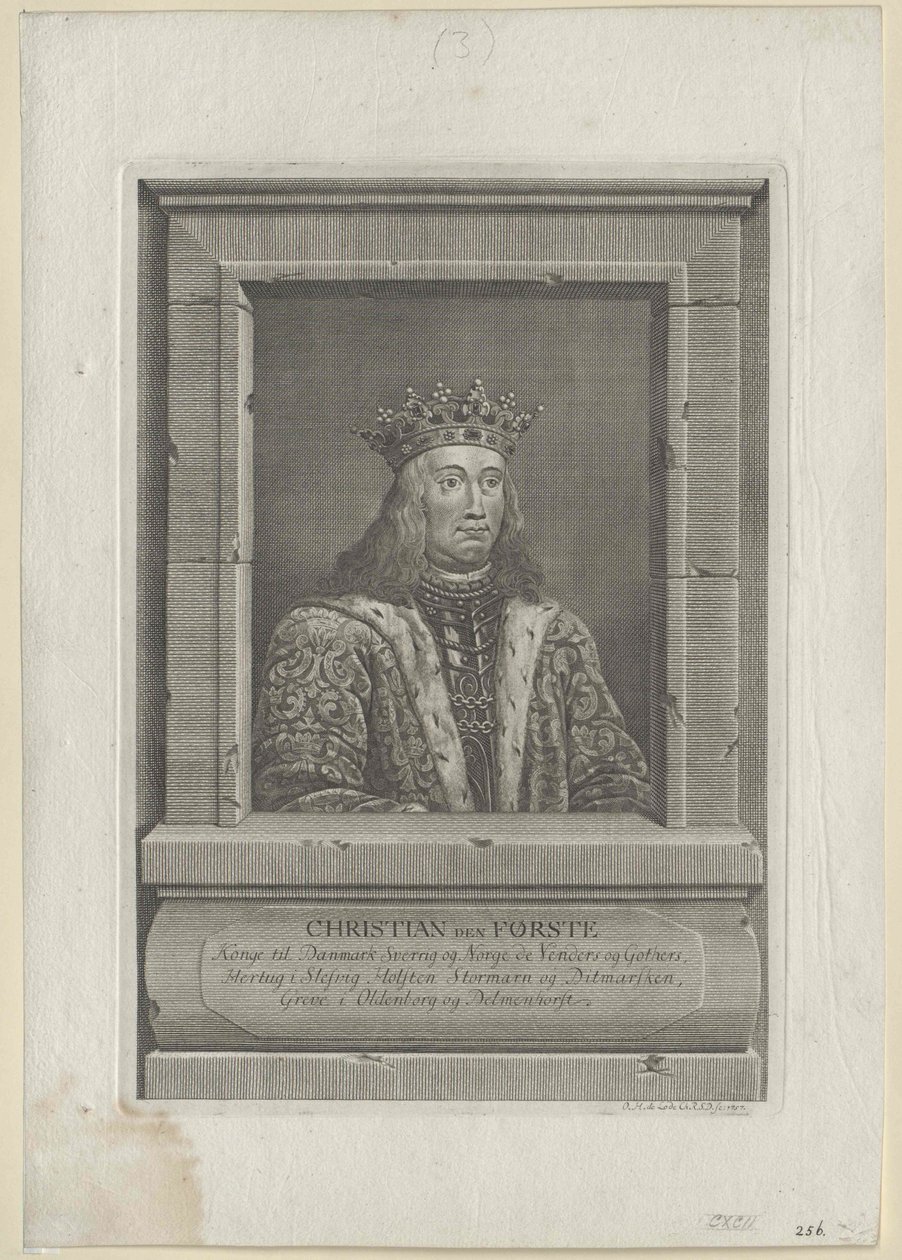 Koning van Denemarken Christian I door Artist Unknown