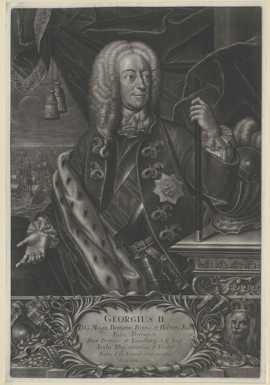 Koning van Engeland keurvorst van Hannover George II door Artist Unknown