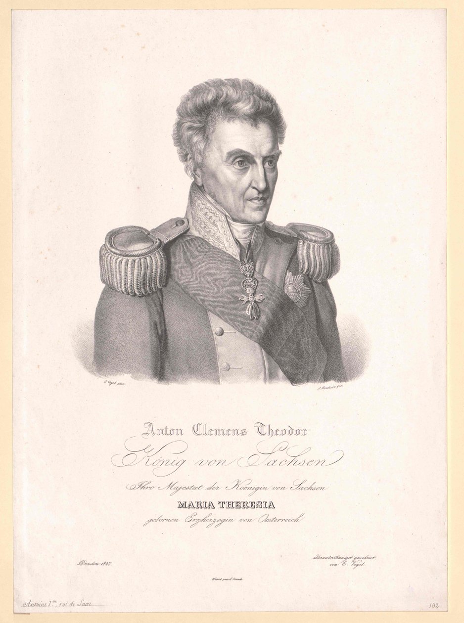 Koning van Saksen Anton I door Artist Unknown