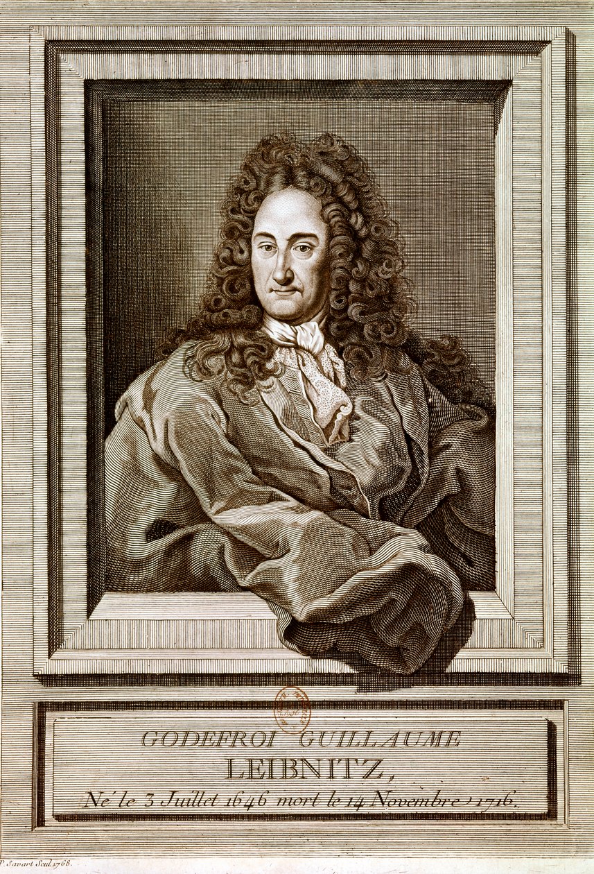LEIBNITZ Gottfried Wilhelm von: Portret (ets) door Artist Unknown