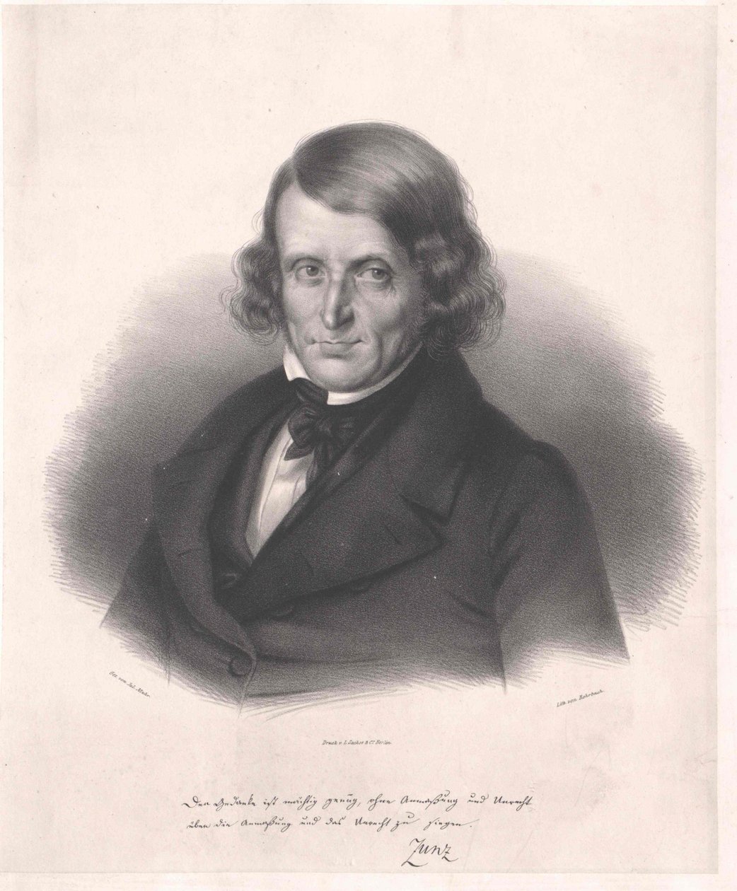 Leopold Zunz (druk) door Artist Unknown