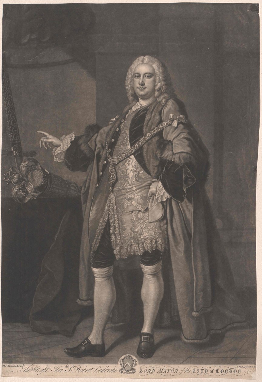 Burgemeester van Londen Robert Ladbroke door Artist Unknown