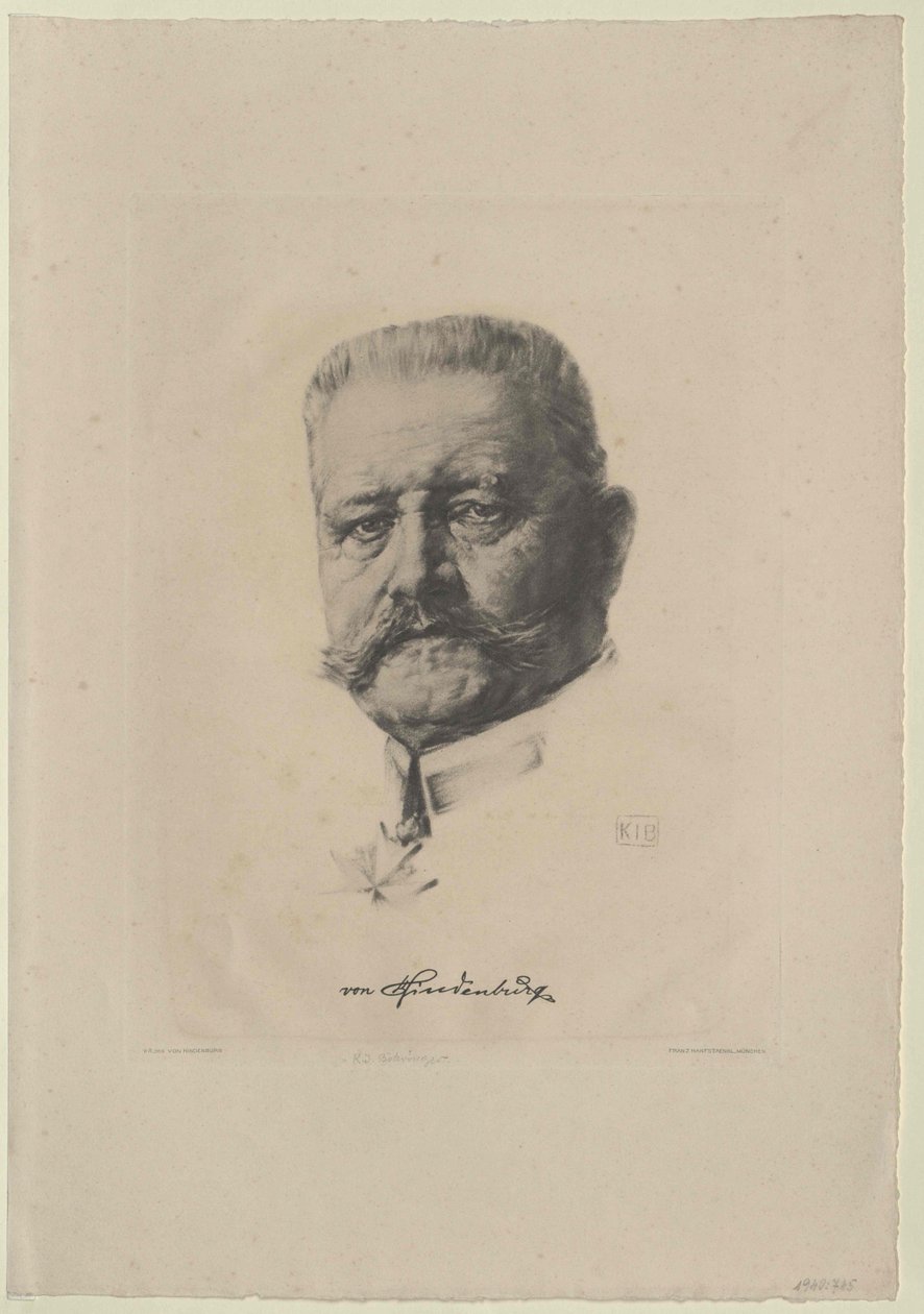 Paul von Beneckendorff Hindenburg door Artist Unknown