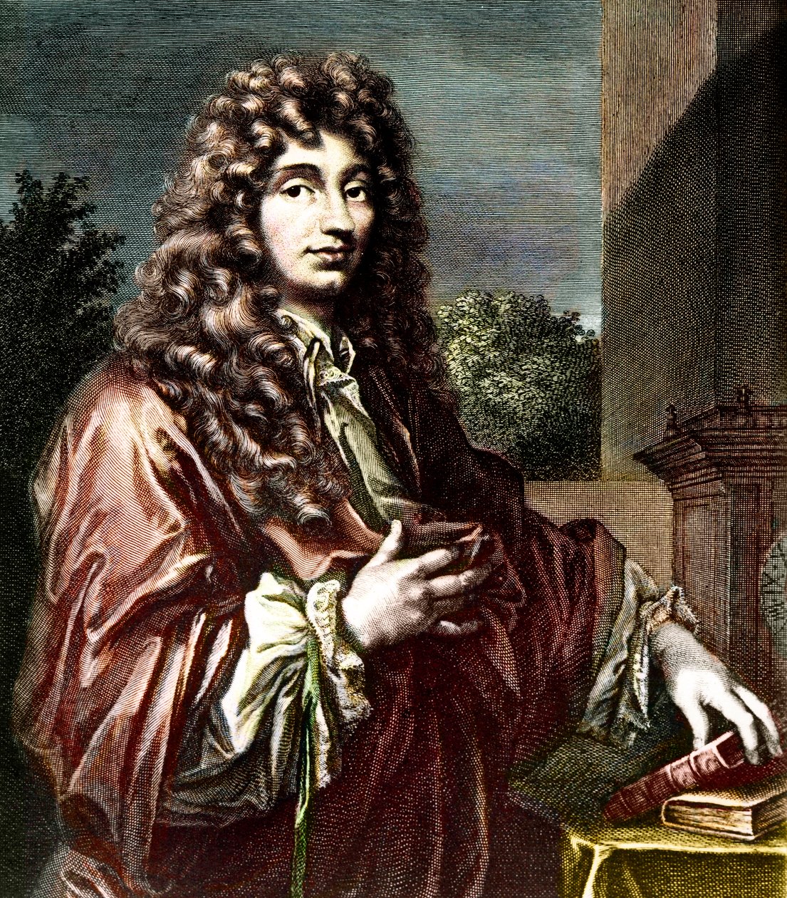 Portret van CHRISTIAN HUYGENS (1629-1695) - Nederlands wiskundige, natuurkundige en sterrenkundige - Gekleurde gravure - Portret van Christiaan Huygens - Nederlands natuurkundige en wiskundige (1629-1695). door Artist Unknown