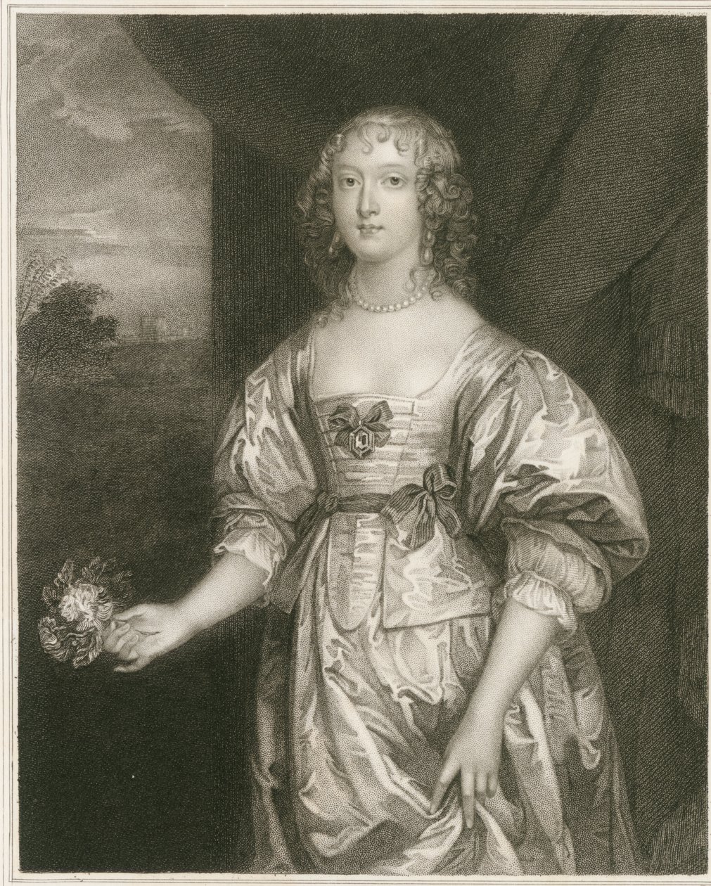 Portret van Elizabeth Cecil (gravure) door Artist Unknown