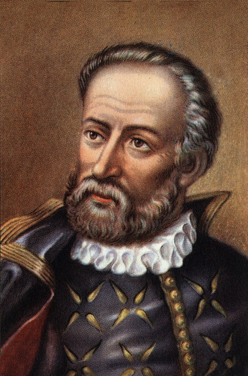 Portret van Fernand de Magellan Portugees navigator (chromo) door Artist Unknown