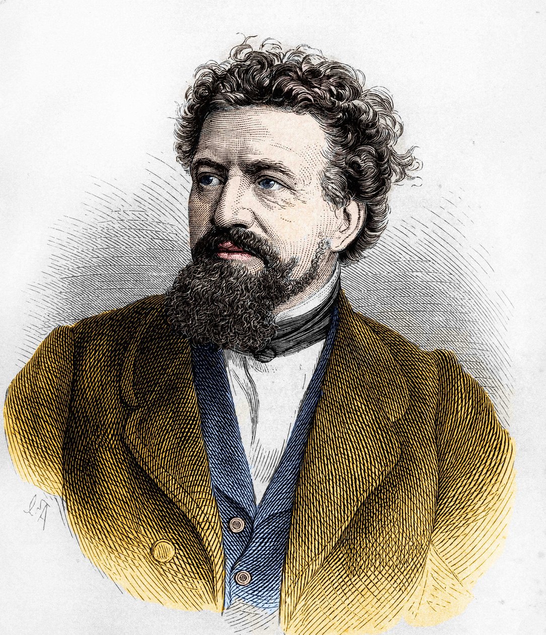 Portret van Hermann von Lingg . door Artist Unknown