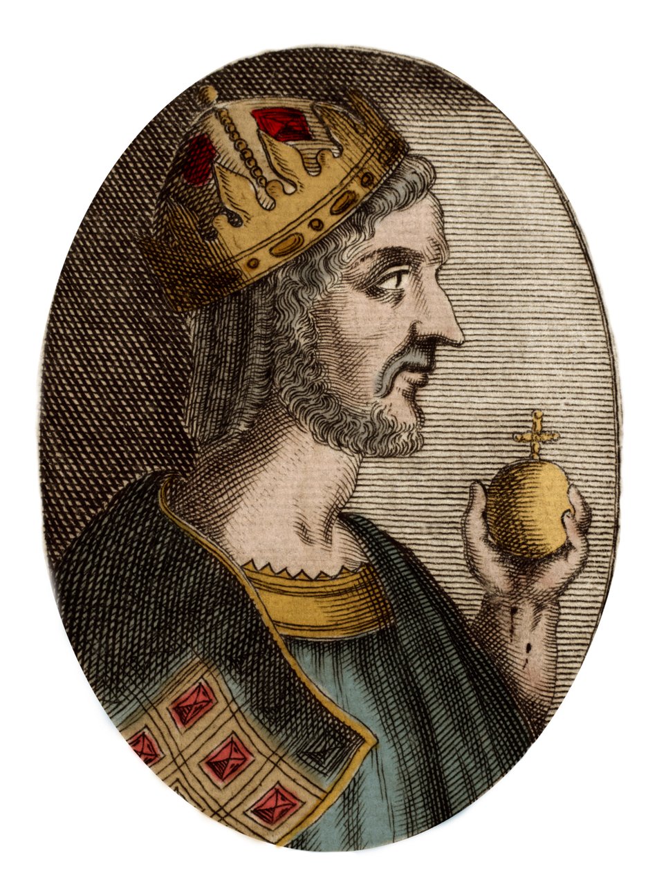 Portret van Justinianus I - Portret van Justinianus I (De Grote) (Flavius Petrus Sabbatius Justinianus) (482-565), Oost-Romeinse keizer door Artist Unknown