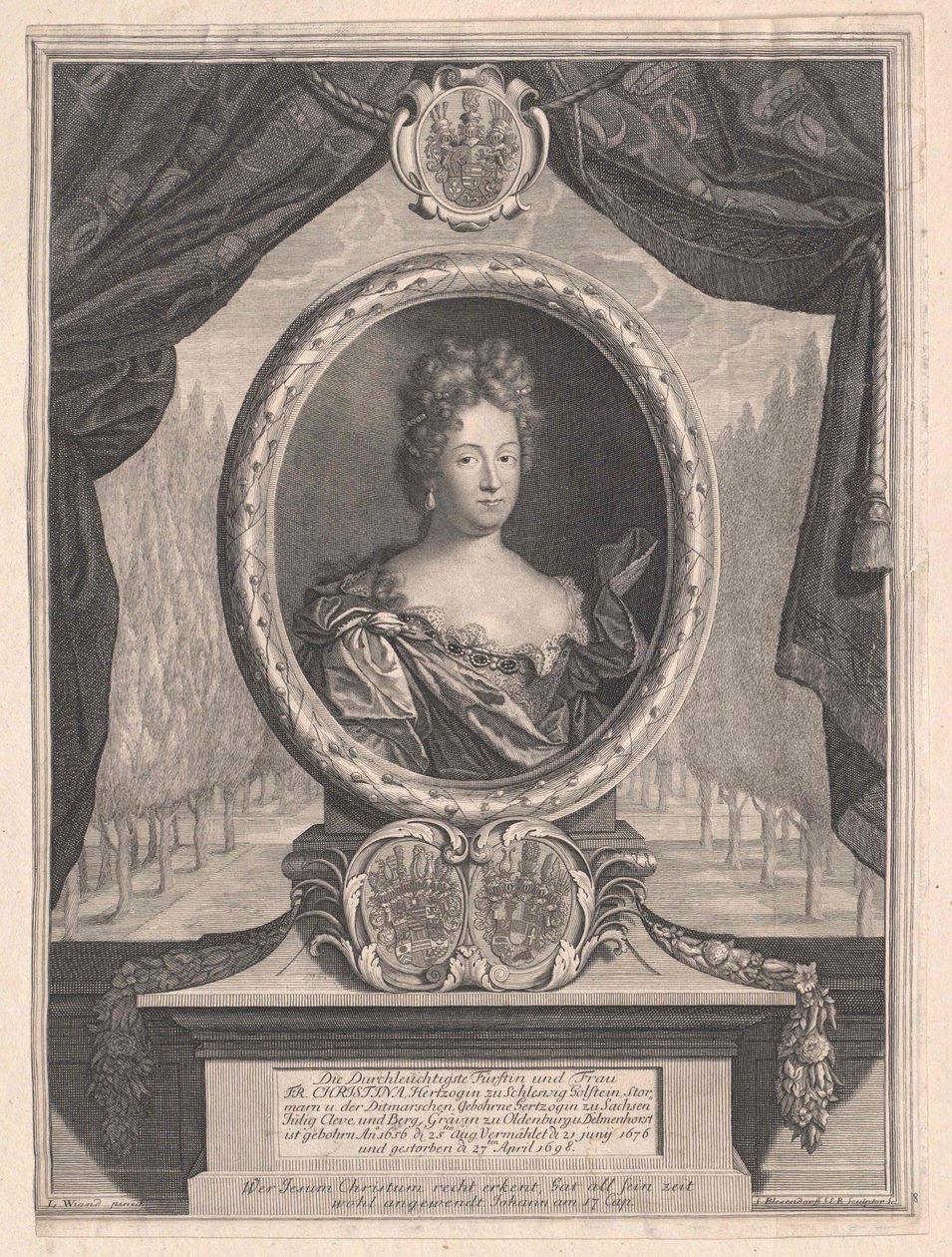 Prinses van Sachsen-Weissenfels Christine door Artist Unknown