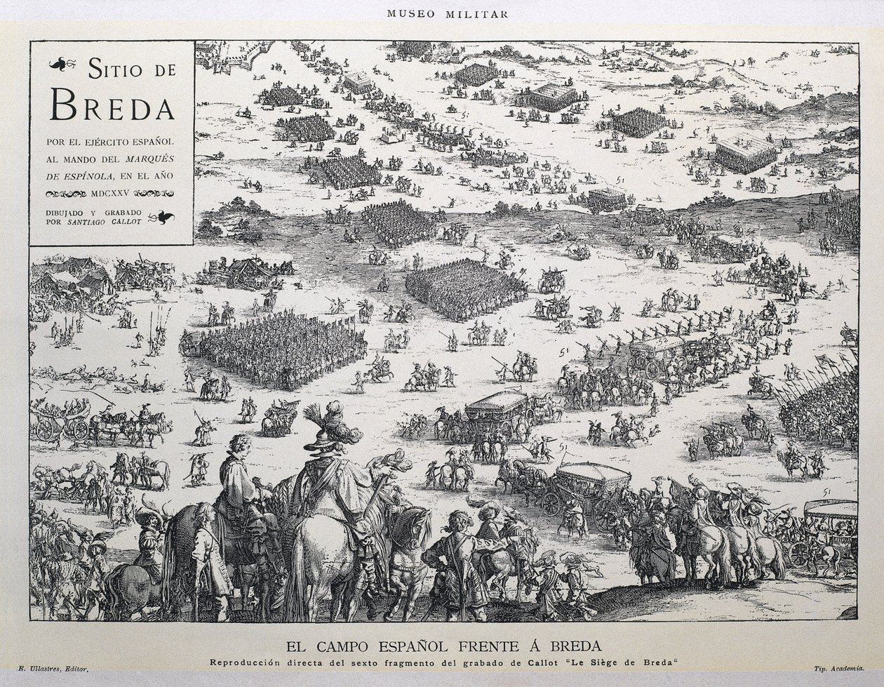 Het Spaanse veld voor Breda: directe reproductie van het zesde fragment van de gravure van Callot 