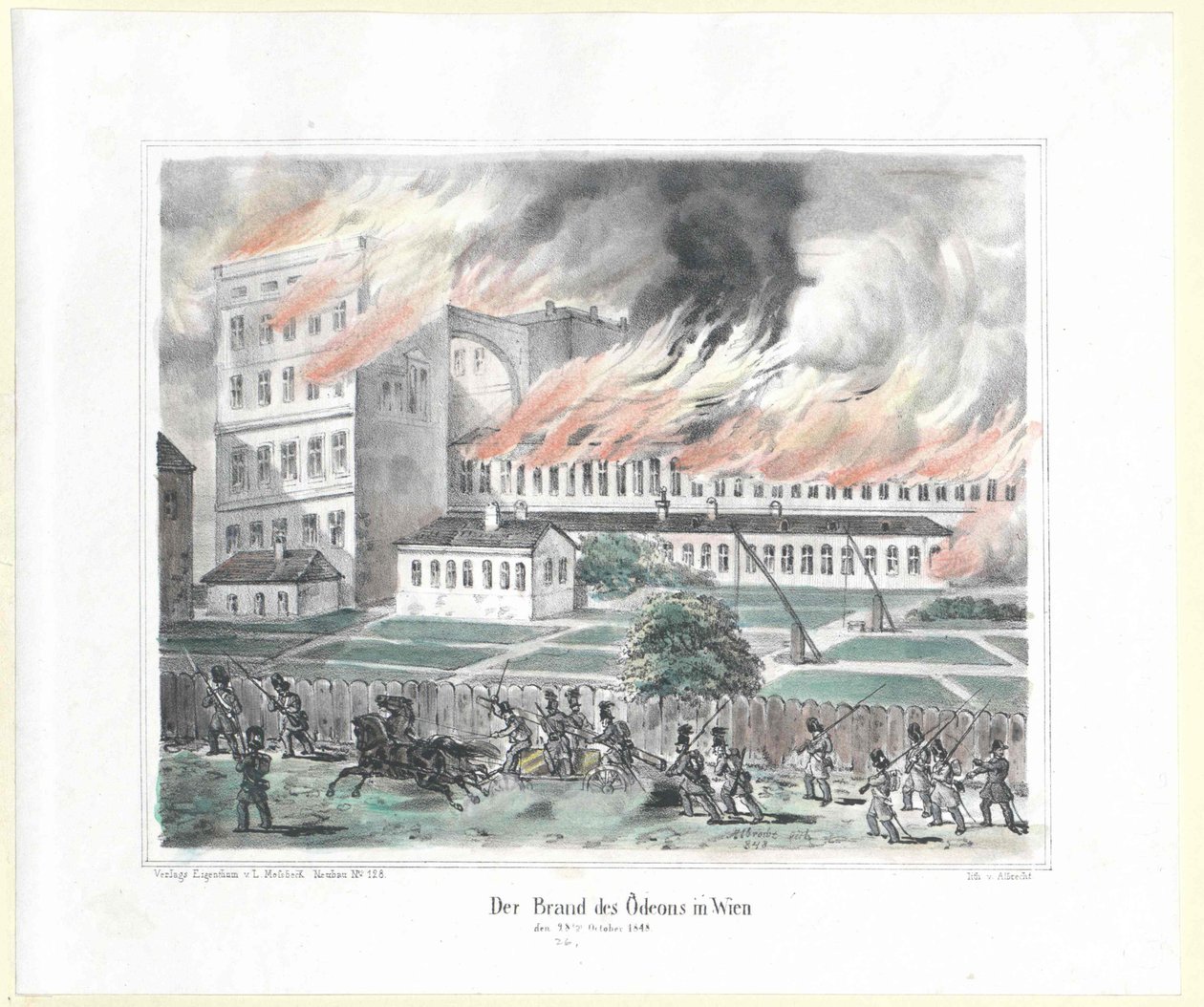 De brandstichter van de Odeon in Wenen op 28 oktober 1848 door Artist Unknown