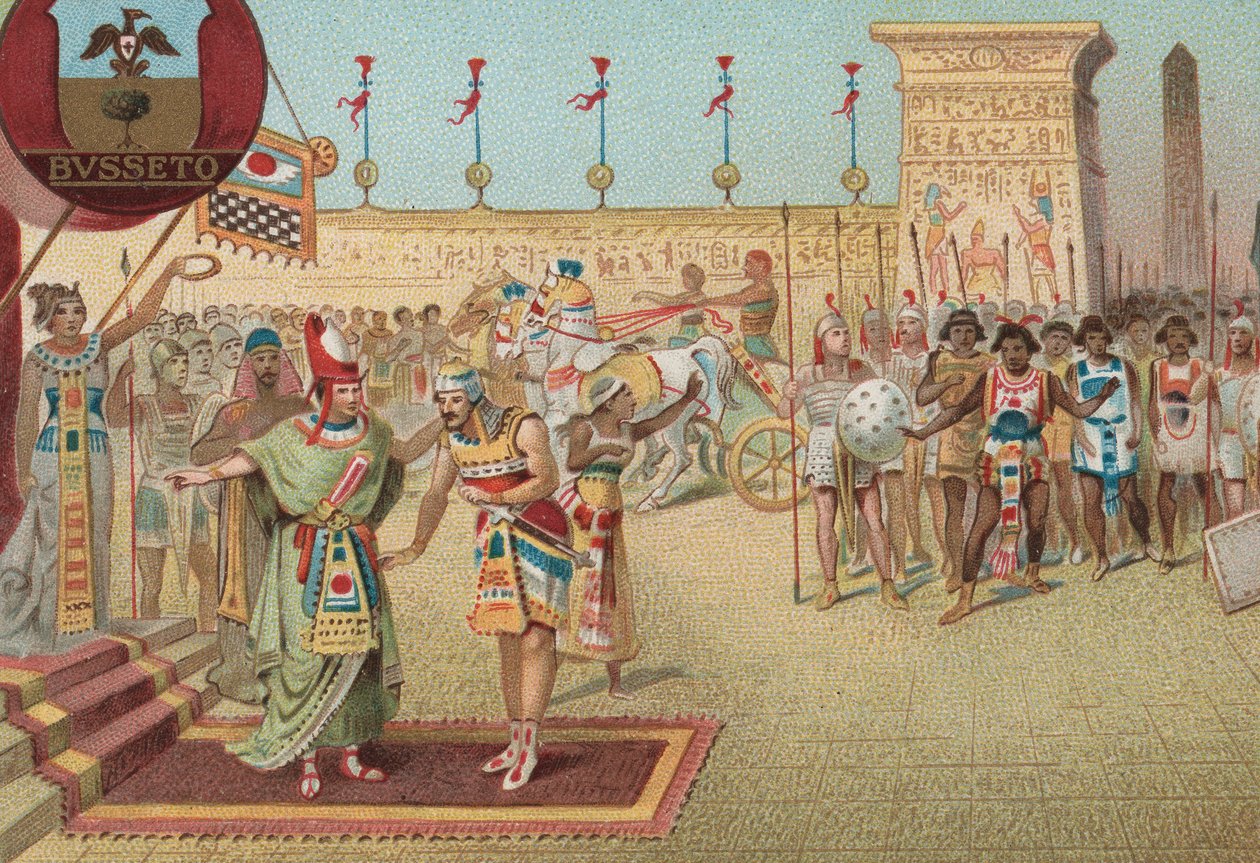 Triomfantelijke terugkeer van Radames bevelhebber van het Egyptische leger, akte II scène 2 uit de opera Aida van Giuseppe Verdi door Artist Unknown