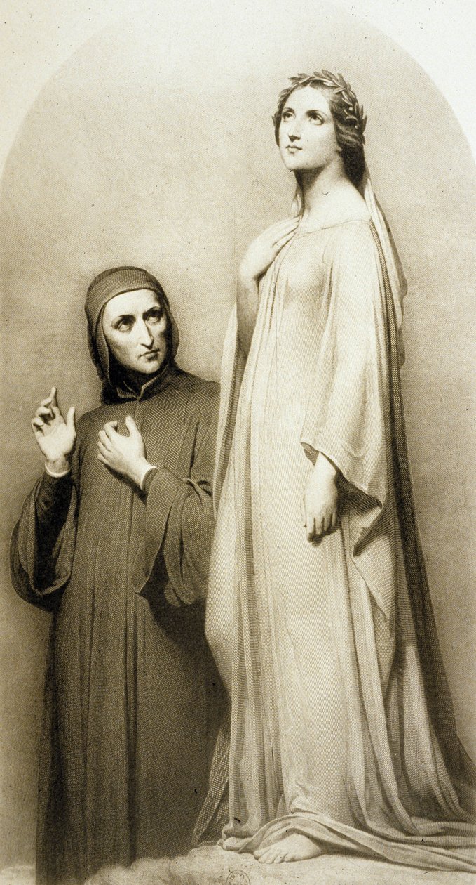 Dante en Beatrice door Ary (after) Scheffer