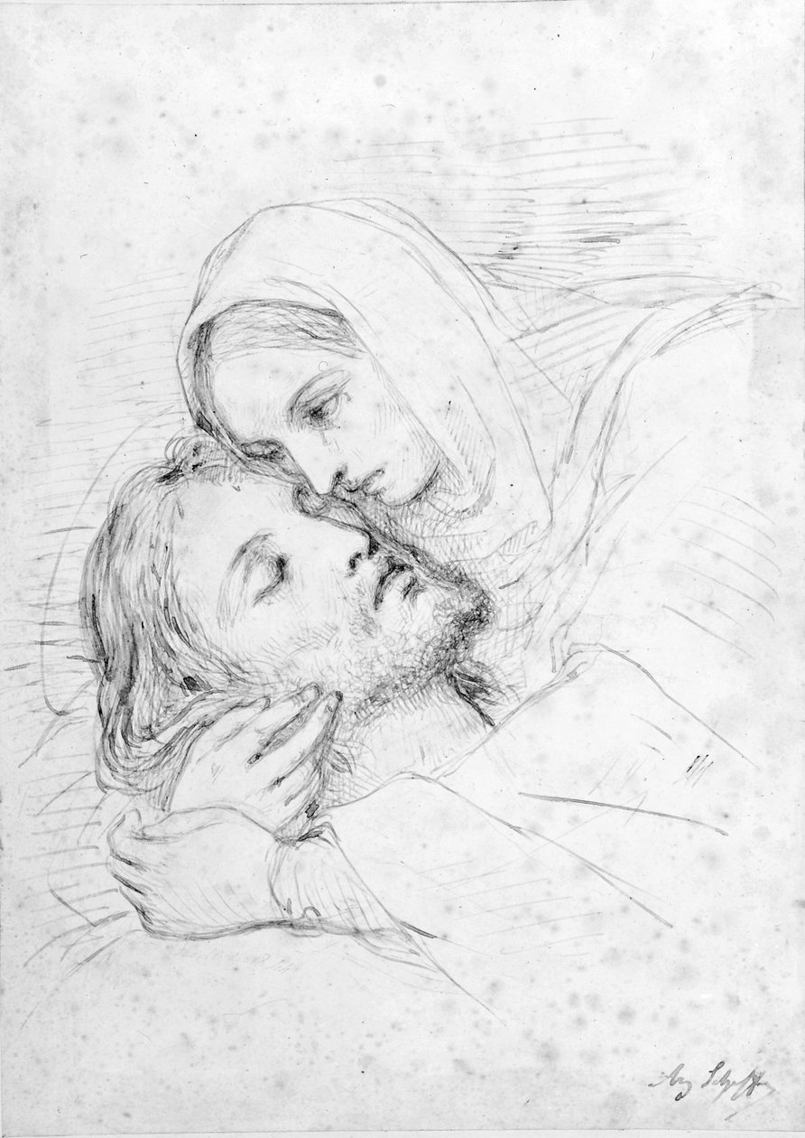 Maria met de dode Christus door Ary Scheffer