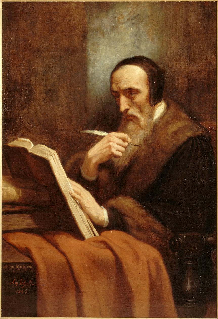 Portret van Johannes Calvijn 1509-1564, 1858 door Ary Scheffer