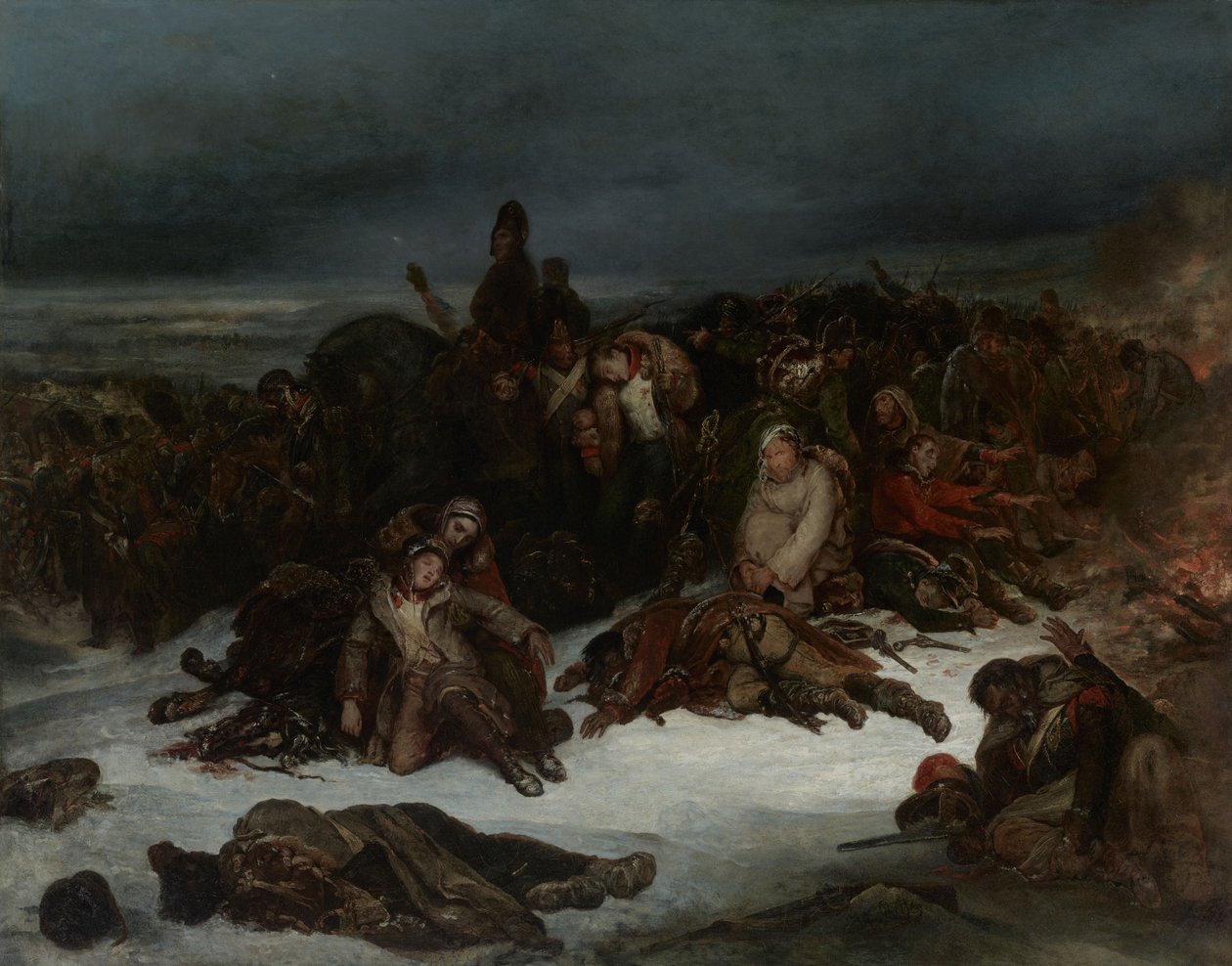 De terugtocht van het leger van Napoleon uit Rusland in 1812 door Ary Scheffer
