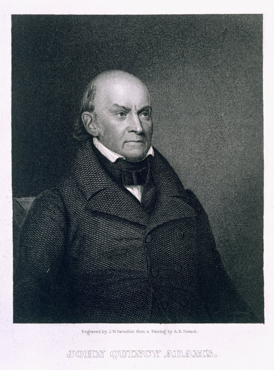 John Quincy Adams, gegraveerd door John Wesley Paradise (1809-62) door Asher Brown Durand