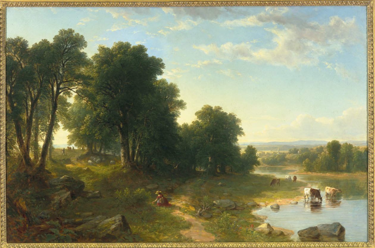 Aardbeien plukken, 1854 door Asher Brown Durand