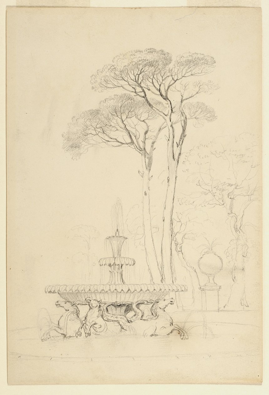 Uitzicht op de Hippocampus-fontein -Fontana de