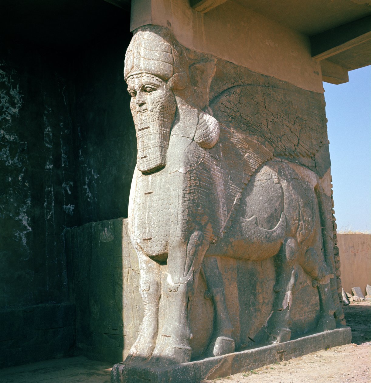 Gevleugelde menshoofdige stier, Neo-Assyrische periode, regering van Ashurnasirpal II door Assyrian