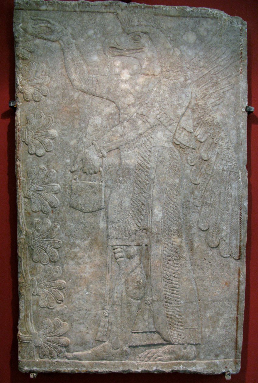 Reliëf uit het paleis van Ashurnasirpal II in Kalhu, Nimrud, 9e eeuw v.Chr. door Assyrian Art.