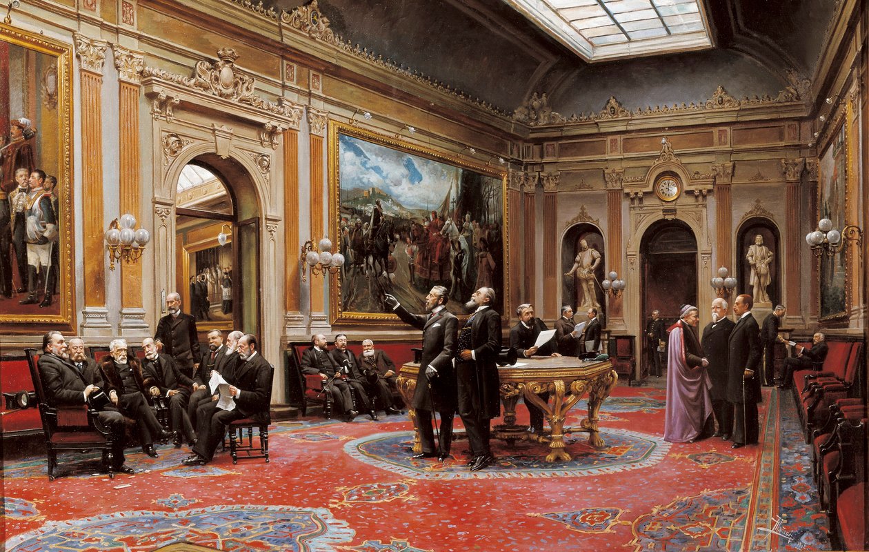 Conferentiezaal van de Senaat in maart 1904 door Asterio Mañanós Martínez