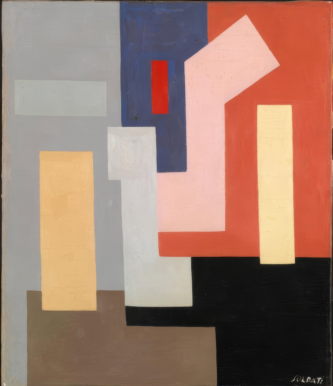 Abstract-geometrisch neoplastisch kunstwerk door Atanasio Soldati