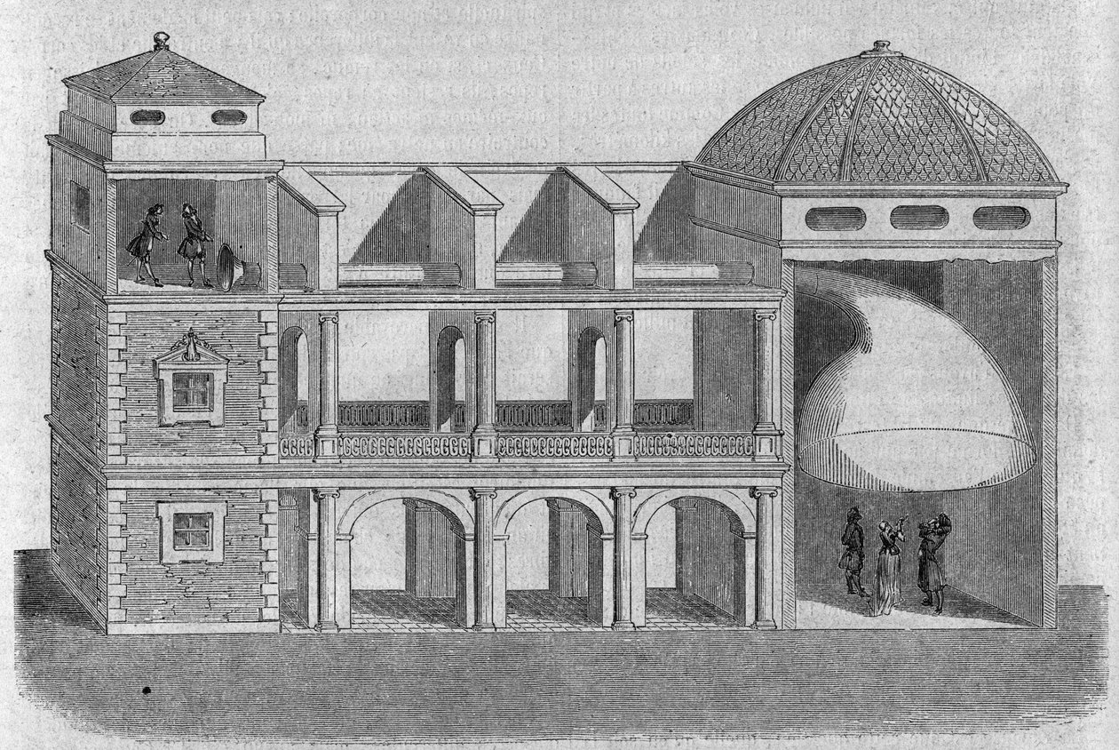 Akoestische hoorn uitgevonden door Athanase Kircher (1601-1680). door Athanasius Kircher
