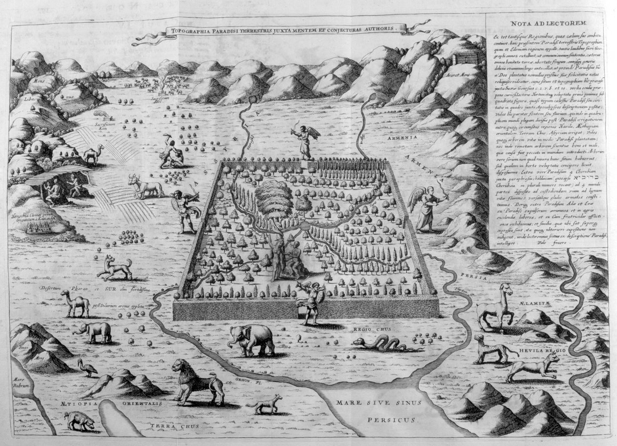 Het aardse paradijs, 1675 door Athanasius Kircher
