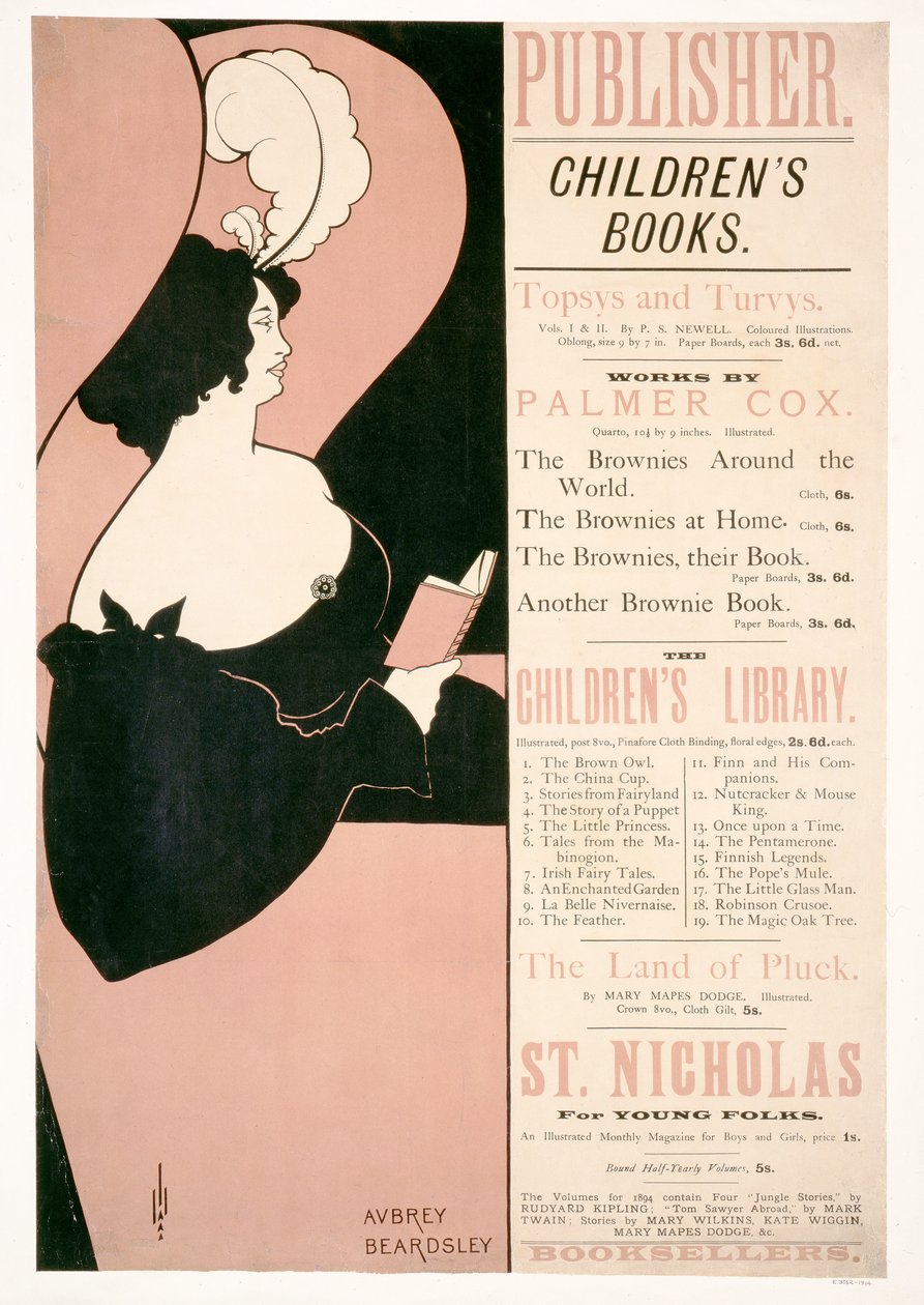 Advertentie voor kinderboeken, 1894 door Aubrey Beardsley