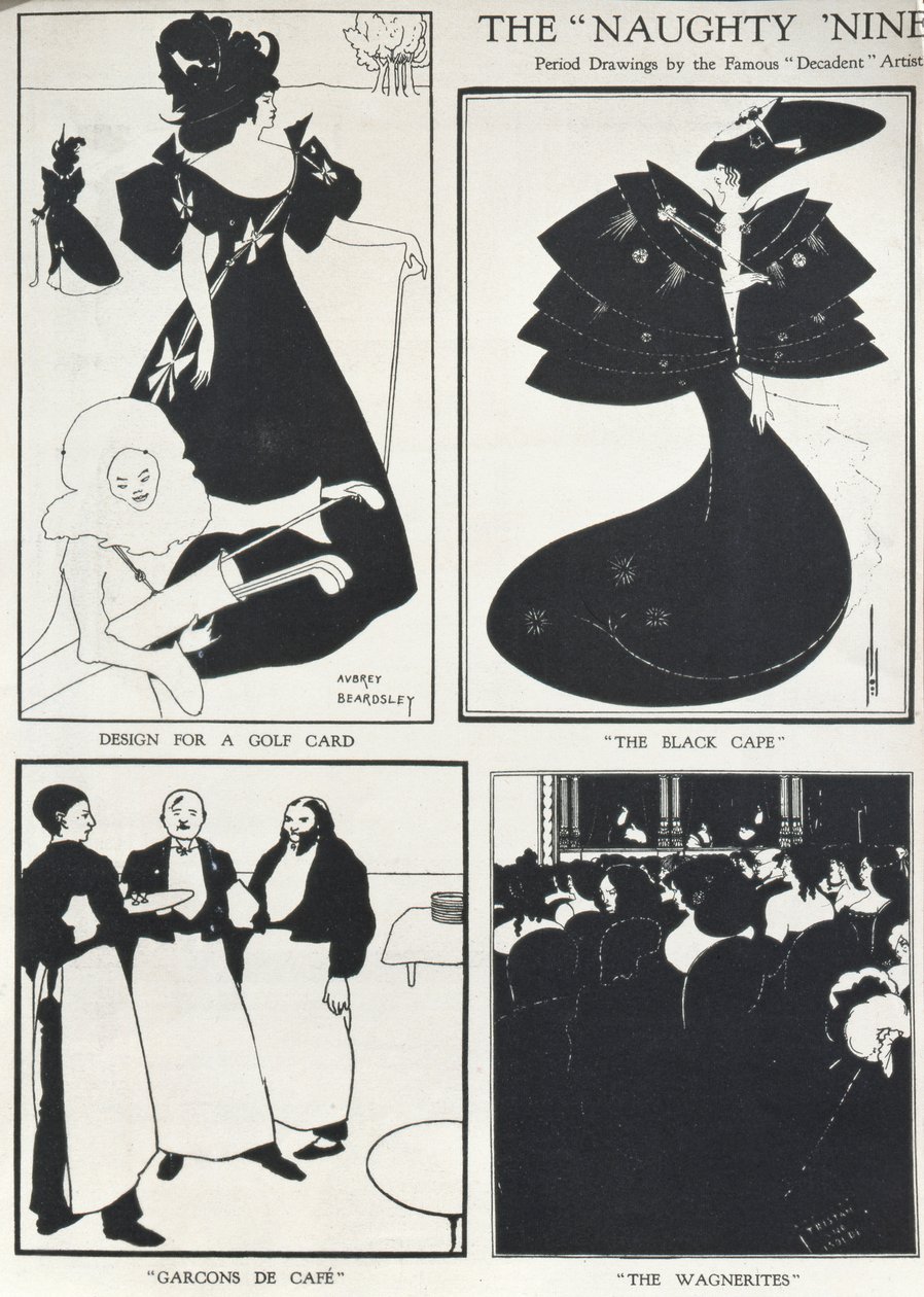 De stoute jaren negentig, periode tekeningen door de beroemde decadente kunstenaar door Aubrey Beardsley