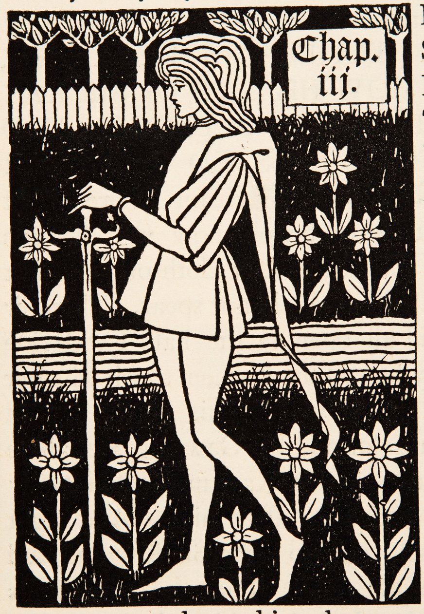 Een pagina. Hoofdstuk titel door Aubrey Beardsley