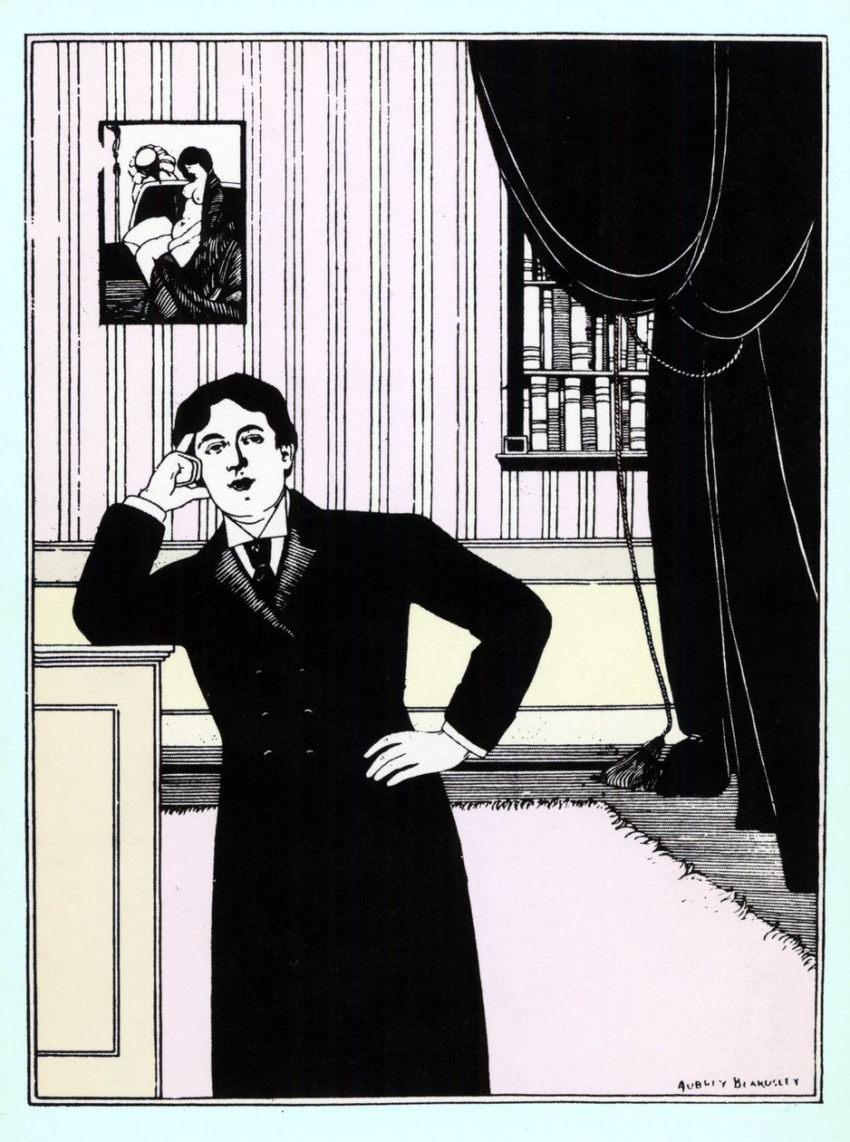 Oscar Wilde, circa 1895 (silkscreen printing) door Aubrey Beardsley