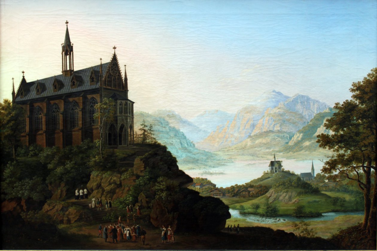 Berglandschap door August Ahlborn