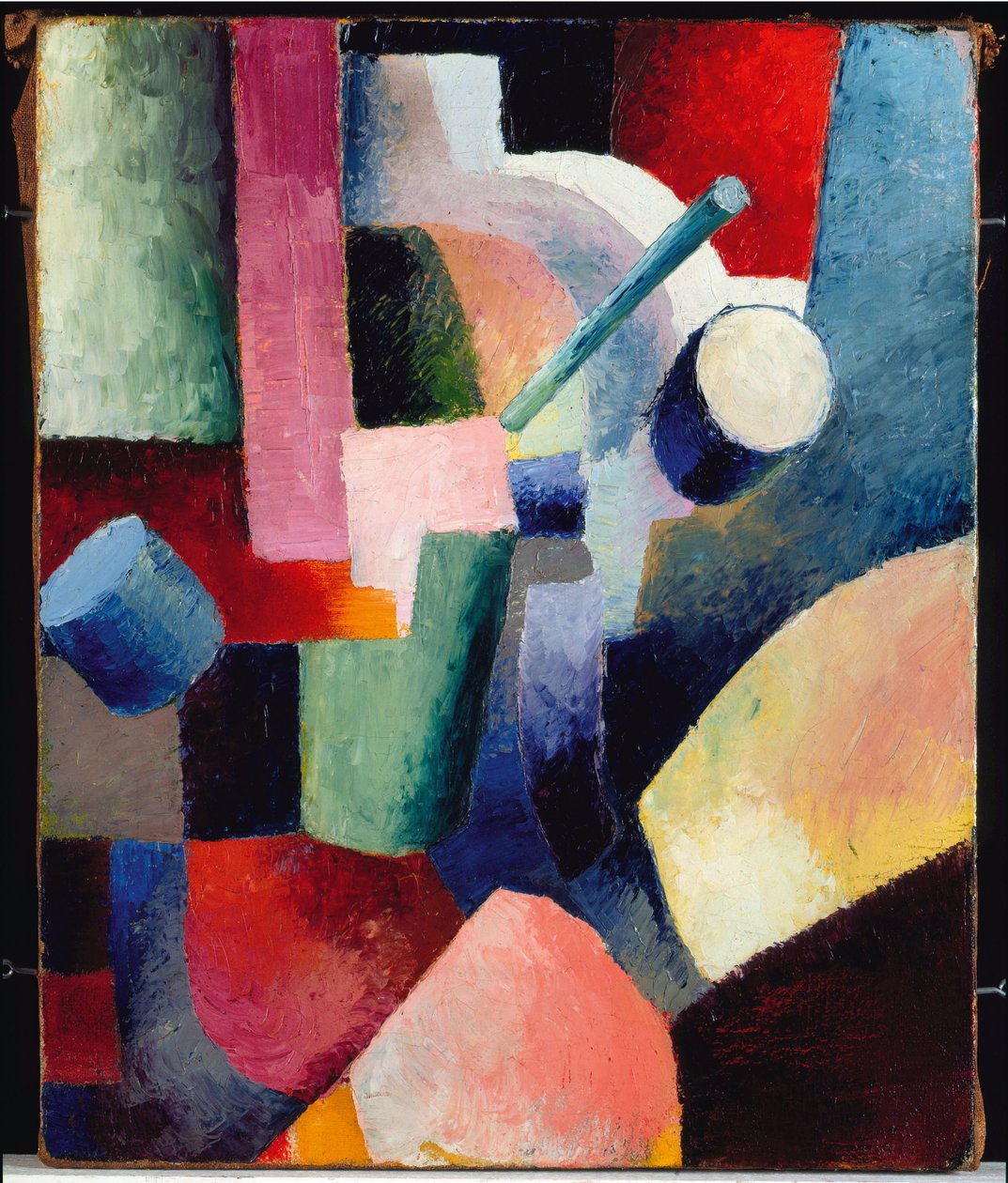 Gekleurde compositie van vormen door August Macke