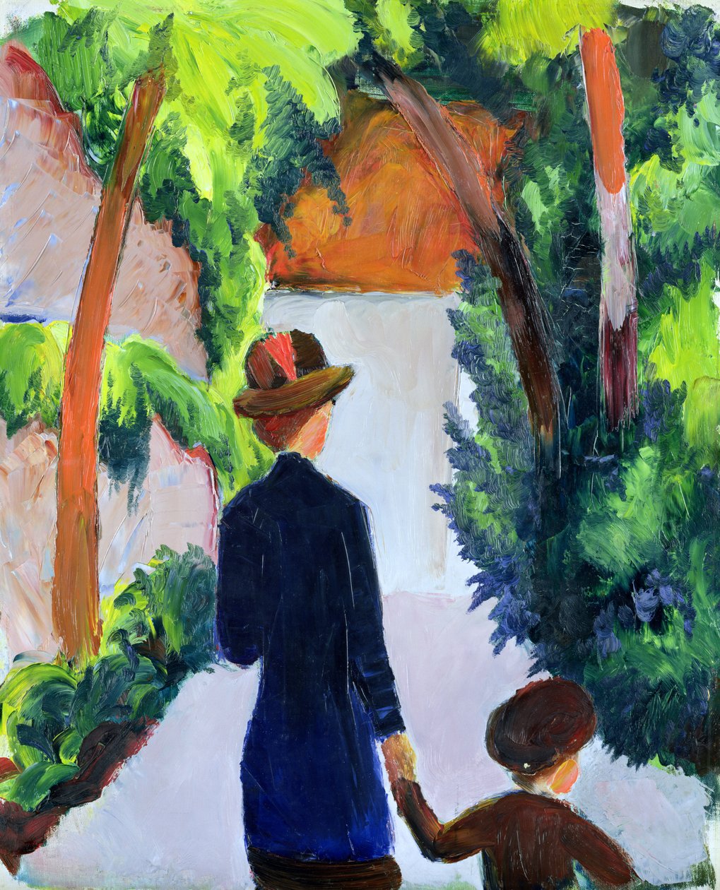 Moeder en Kind in het Park, 1914 door August Macke