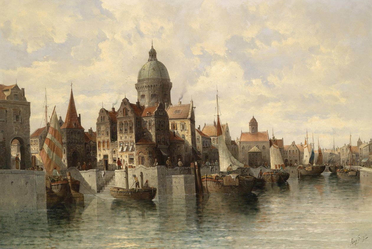 Uitzicht op Amsterdam door August von Siegen