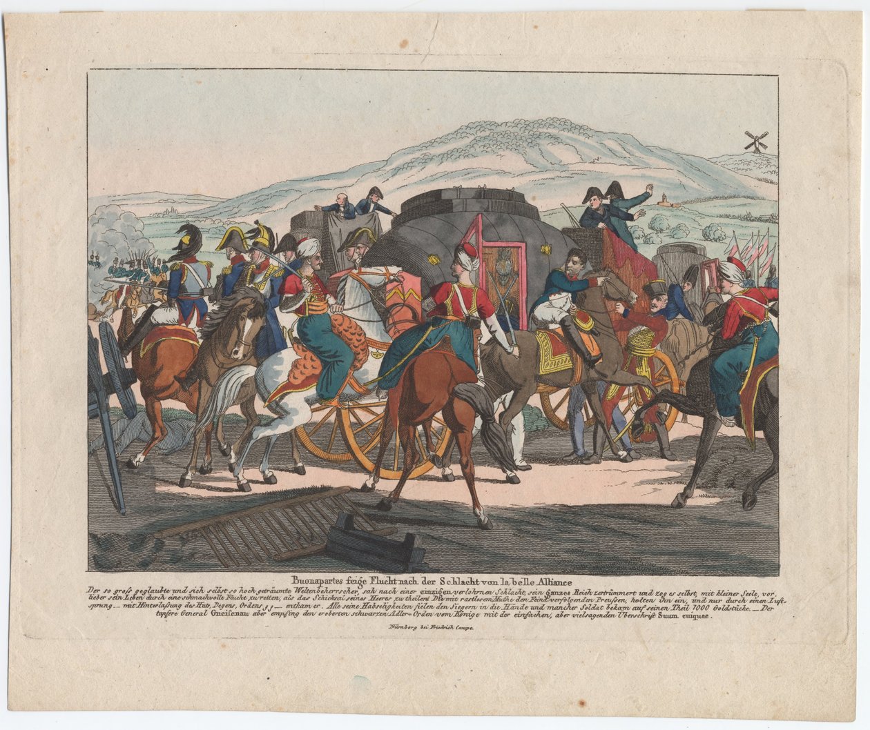 De vlucht van Napoleon na de Slag bij Waterloo door August Friedrich Andreas Campe