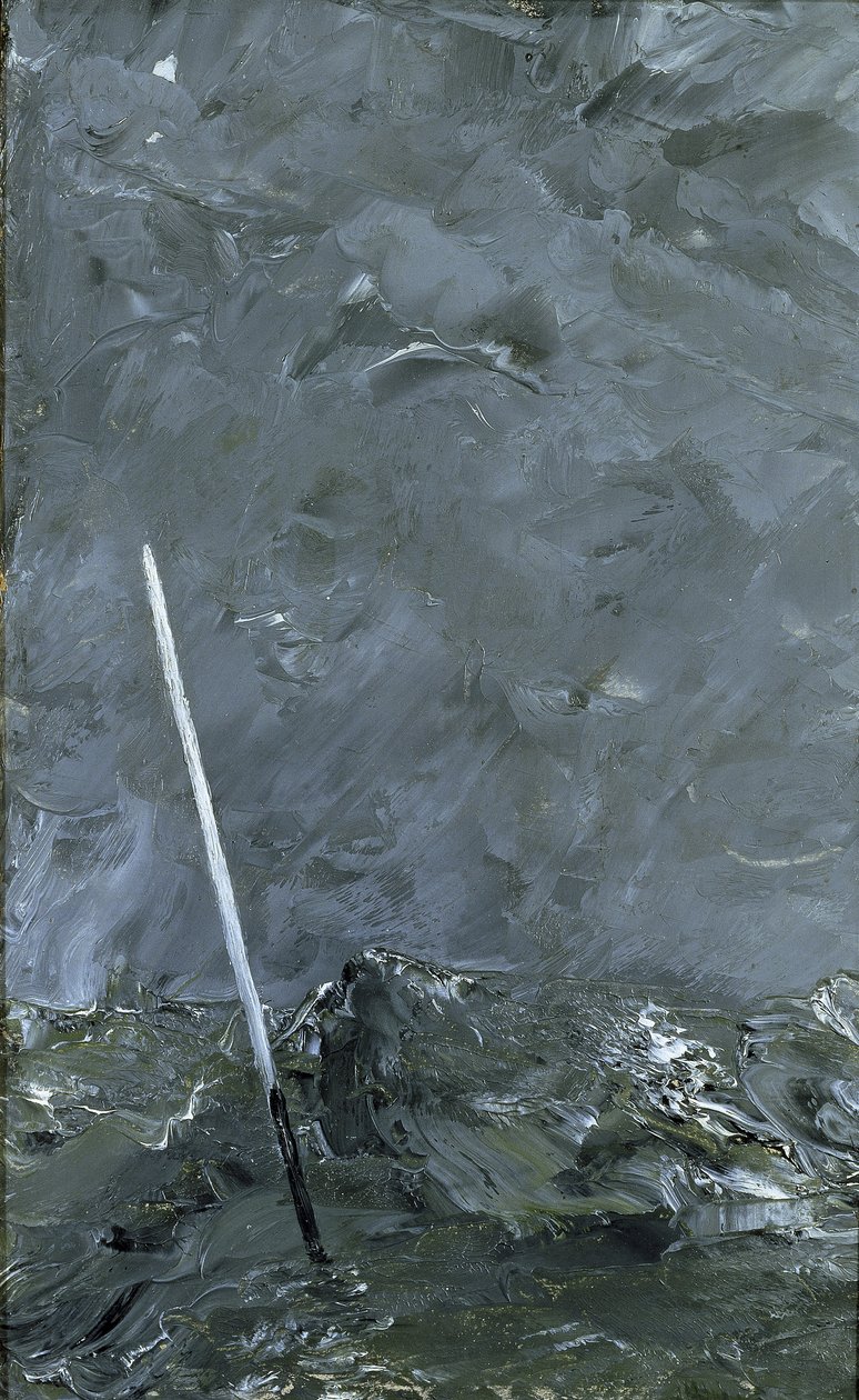 Stormachtige Zee Boei zonder Topmarkering door August Johan Strindberg