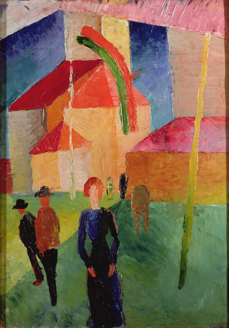 Kerk Versierd met Vlaggen door August Macke