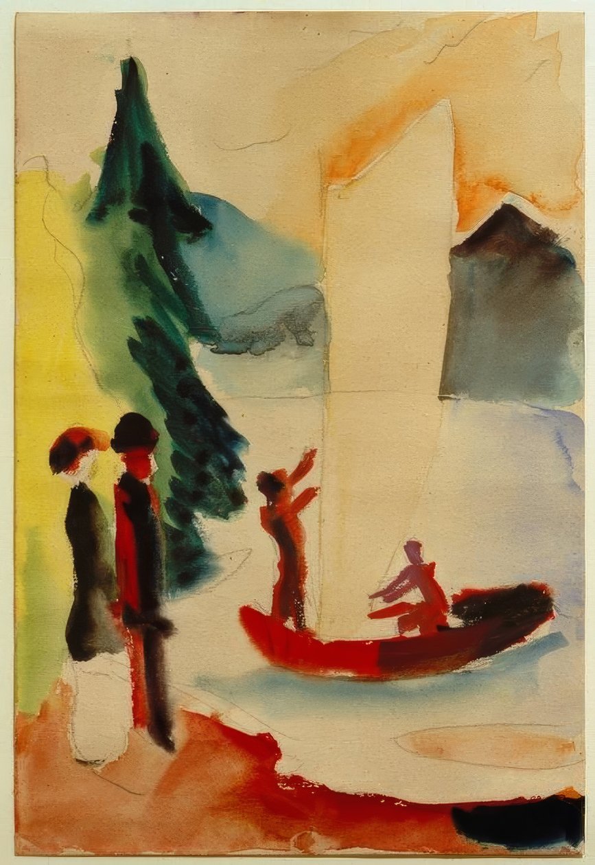 Gele zeil door August Macke